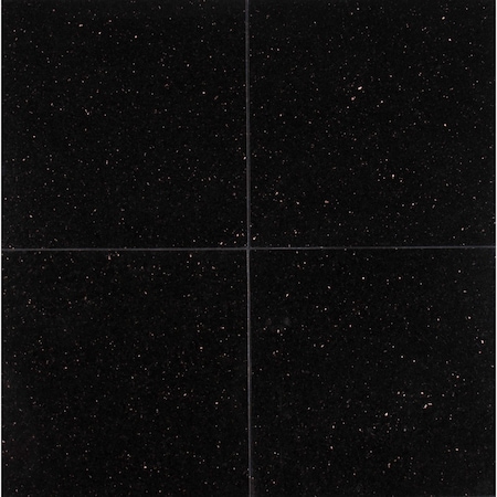 Msi Black Galaxy 12 In. X 12 In. Polished Granite Floor And Wall Tile, 10PK ZOR-NS-0043